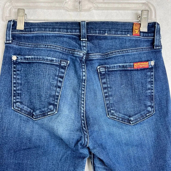 7 For All Mankind Destructed Dark Wash The Skinny Denim Jeans Sz‎ 26 - Picture 4 of 10